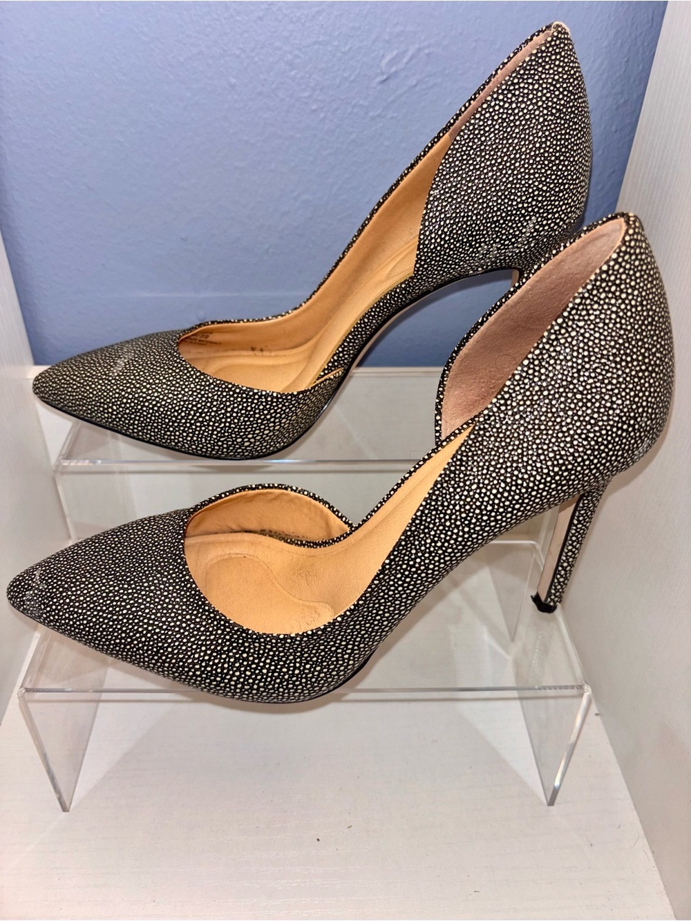 Jessica Simpson Black and White Pointed D'Orsay Stiletto Pumps